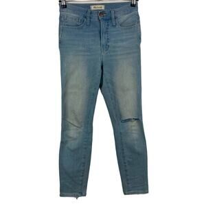 MADEWELL Roadtripper 10" High-Rise Jeggings in Ashburn Wash: Knee-Slit Edition